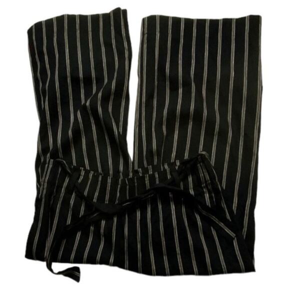 J Jill Linen Trouser Pants Women L Wide Leg Elastic Waist Belted Striped Casual - Picture 5 of 10